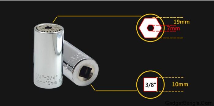 Gator-Grip-Universal-Socket-Wrench-Power-Drill-Adapter-3-Piece-Set-Tool-8